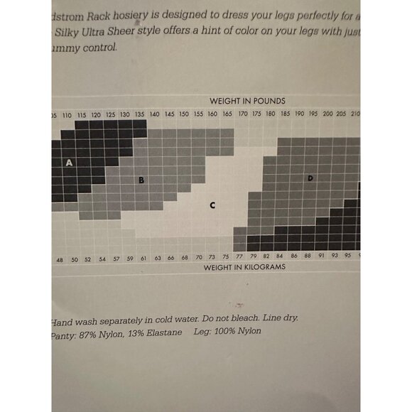 Nordstrom Rack Silky Ultra Sheer Control Top Pantyhose Size C Soft Beige - Picture 4 of 4